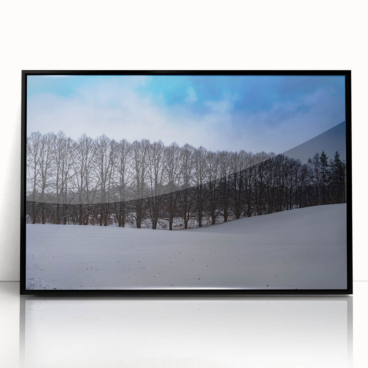 Large abstract wall art featuring a European Estonian landscape in muted earth tones on a framed acrylic panel.