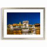 Extra large abstract art print of a textured European scenery in silver frame, suitable for living room decor.