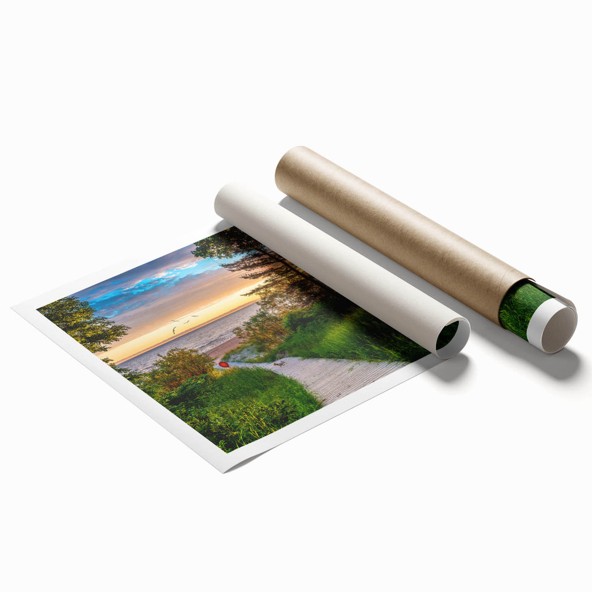 Extra large rolled print of a floral scene in Latvia, with muted earth tones, ideal for classy bathroom wall art.