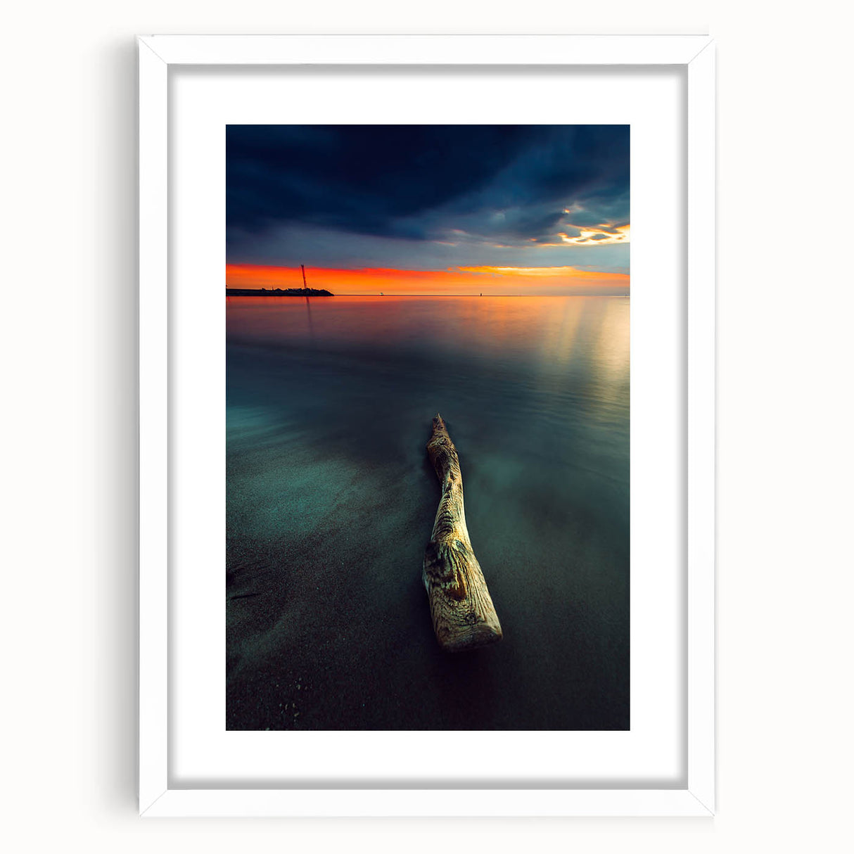 Textured abstract art print of a European scenery in muted earth tones, framed with a white mat, ideal for bedroom art.
