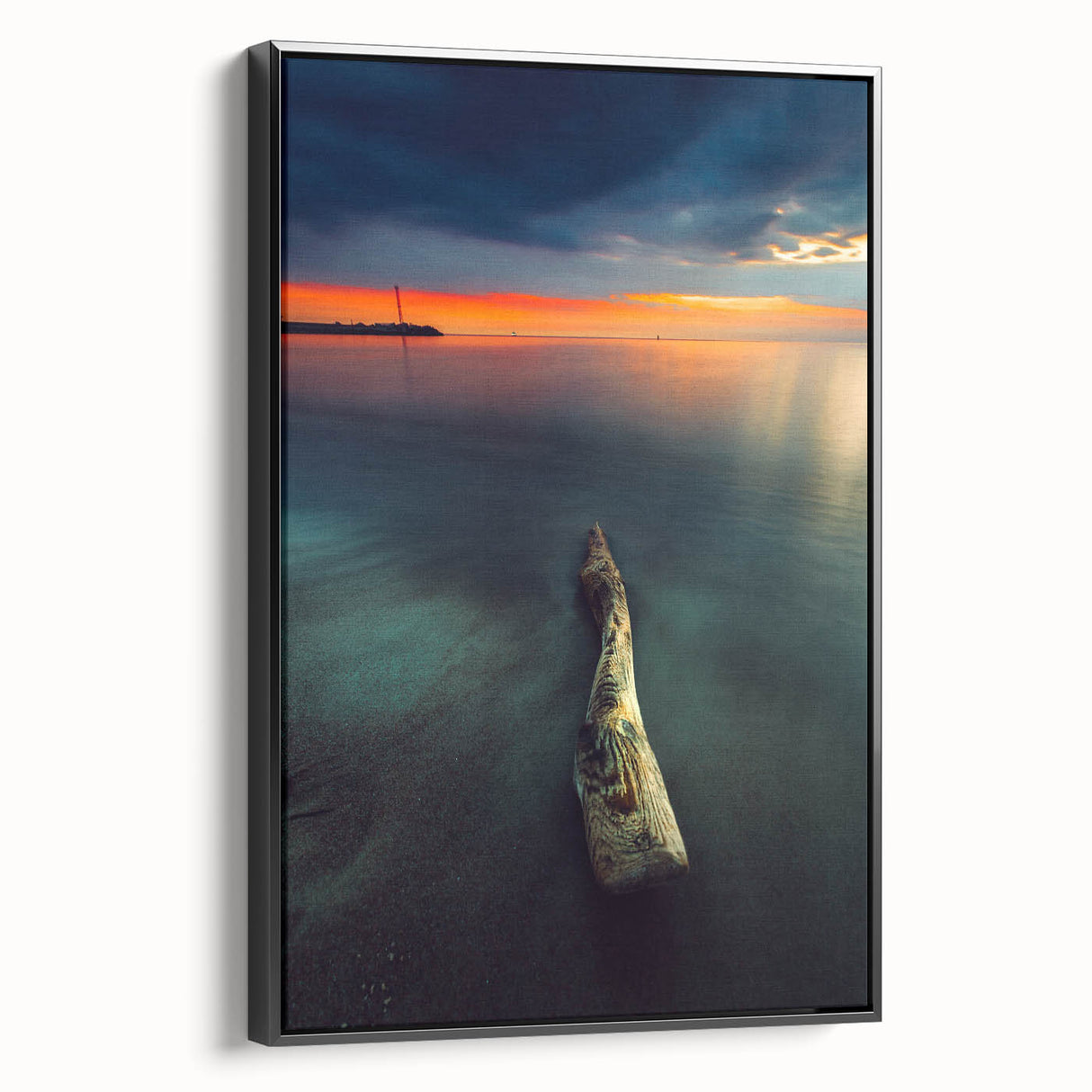 Black and white vintage poster art of a Lithuanian landscape on a framed canvas, suitable for bedroom decor.