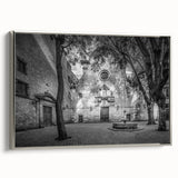 Landscape art painting of Barcelona with vibrant colors on a framed canvas, ideal for living room decor.