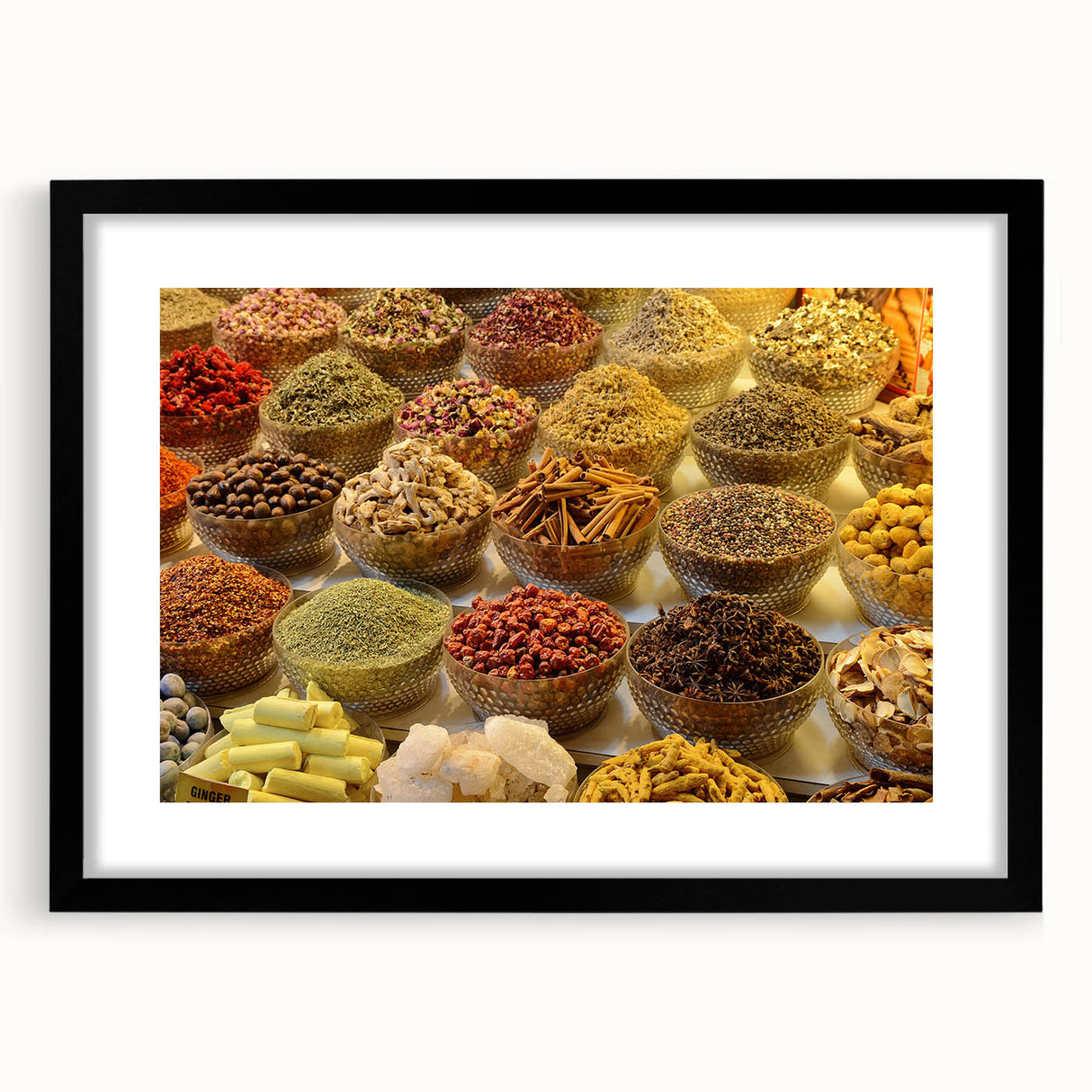 Extra large framed abstract print of Dubai skyline in vibrant, colorful textures, ideal for living room decor.