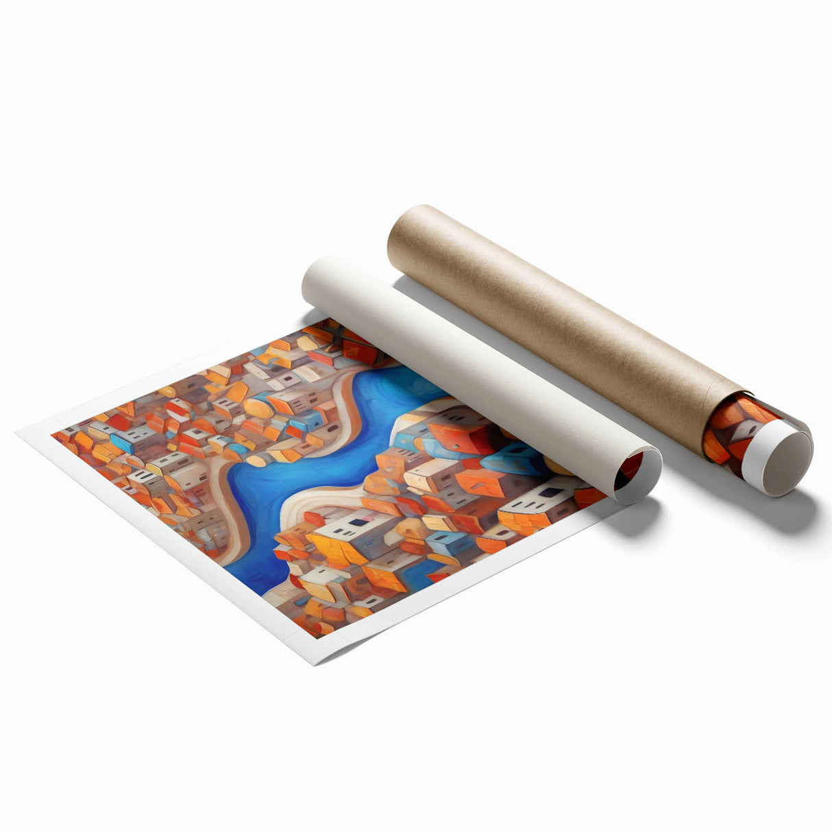 Extra large rolled print featuring a detailed floral art design, ideal for classy bathroom or large living room decor.
