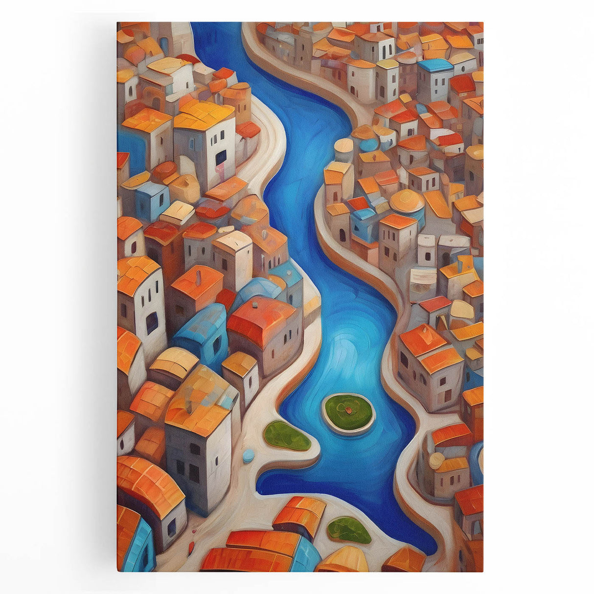 Black and white large art print of a Middle Eastern scenery on stretched canvas, ideal for kitchen wall art.