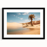 Extra large, textured abstract art print depicting colorful Middle Eastern scenery on a framed canvas.