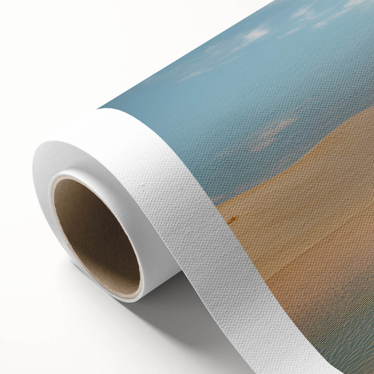 Art deco poster of an Oman scenery in muted earth tones on rolled canvas, ideal for nursery wall art.