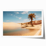 Rolled print of a Middle Eastern landscape in earthy tones, ideal for dining room or bathroom decor.