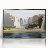 Mid-century modernist art depicting an Argentinian landscape in silver-framed acrylic, suitable for nursery wall decor.