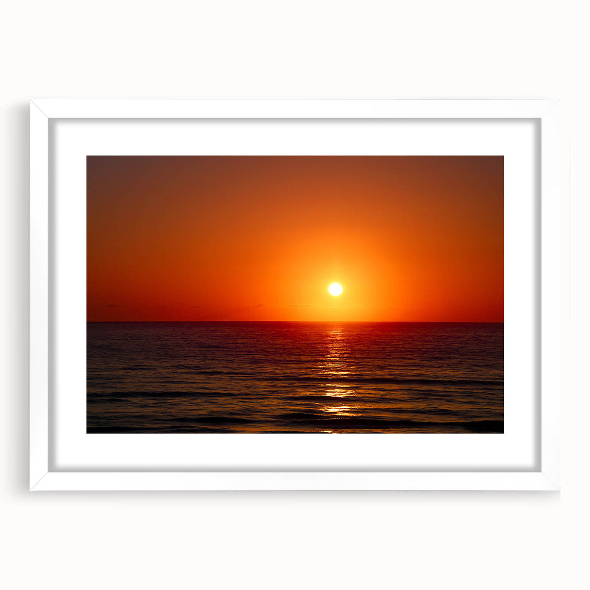 Abstract art print depicting Daytona scenery in muted blue and gray tones on a framed white matte canvas.