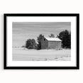 Extra large abstract art print featuring textured, colorful art of Idaho scenery in black frame.