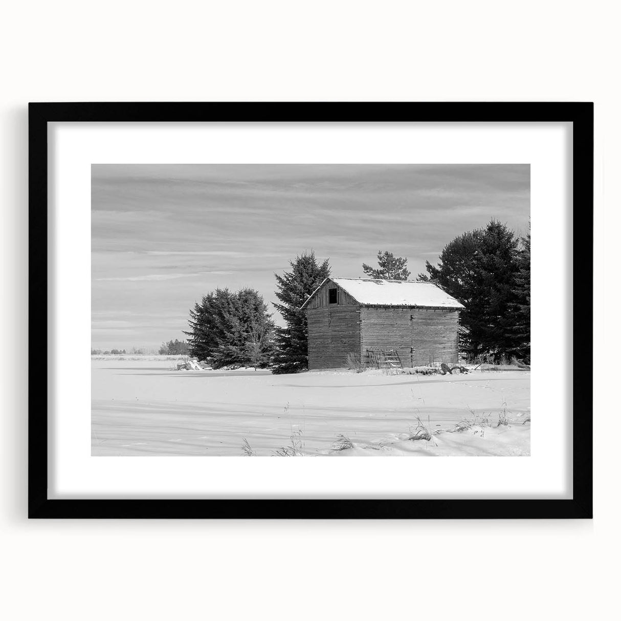 Extra large abstract art print featuring textured, colorful art of Idaho scenery in black frame.