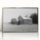 Framed acrylic print of a scenic Idaho landscape in gold tones, ideal for modern art wall decor.