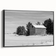Black and white framed canvas featuring a vintage-style Idaho landscape, ideal for bedroom wall decor.