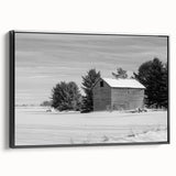 Black and white framed canvas featuring a vintage-style Idaho landscape, ideal for bedroom wall decor.