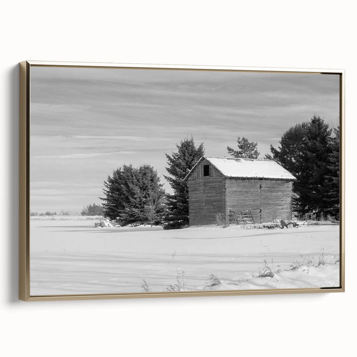 Framed canvas landscape painting of Idaho scenery in muted earth tones, suitable as wall art for bedrooms.
