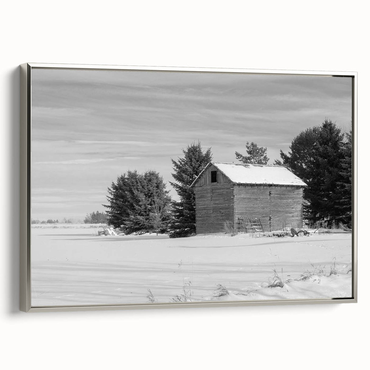 Landscape art painting featuring Idaho scenery on a framed canvas with a silver side view, ideal for living room decor.