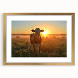 Extra large abstract art print of textured Kentucky scenery in gold frame, ideal for living room decor.