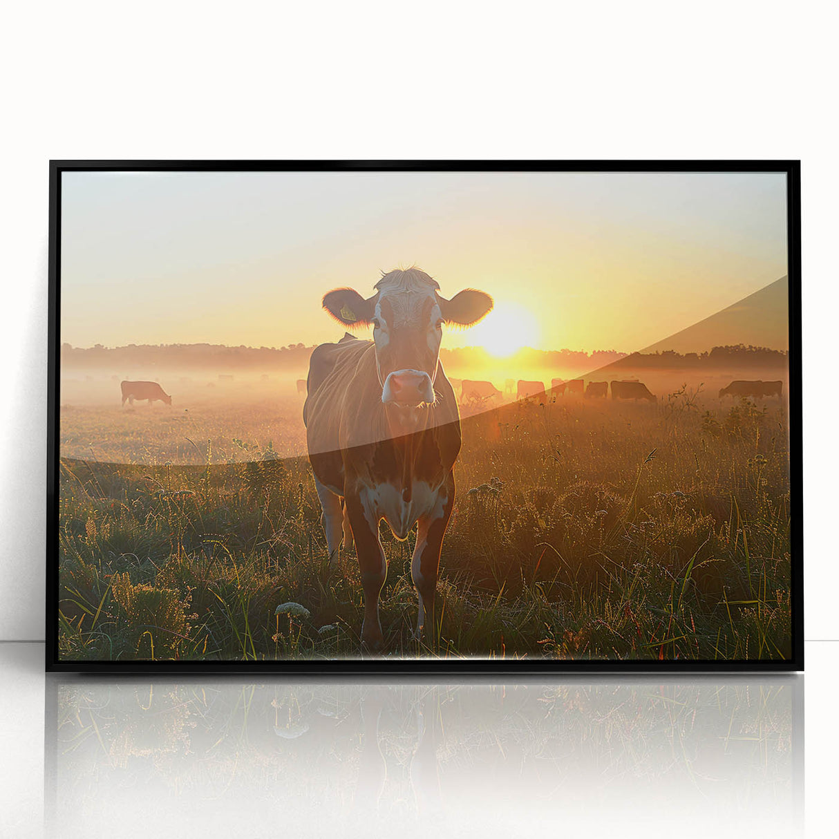 Large abstract wall art depicting Kentucky scenery in muted earth tones on framed acrylic.