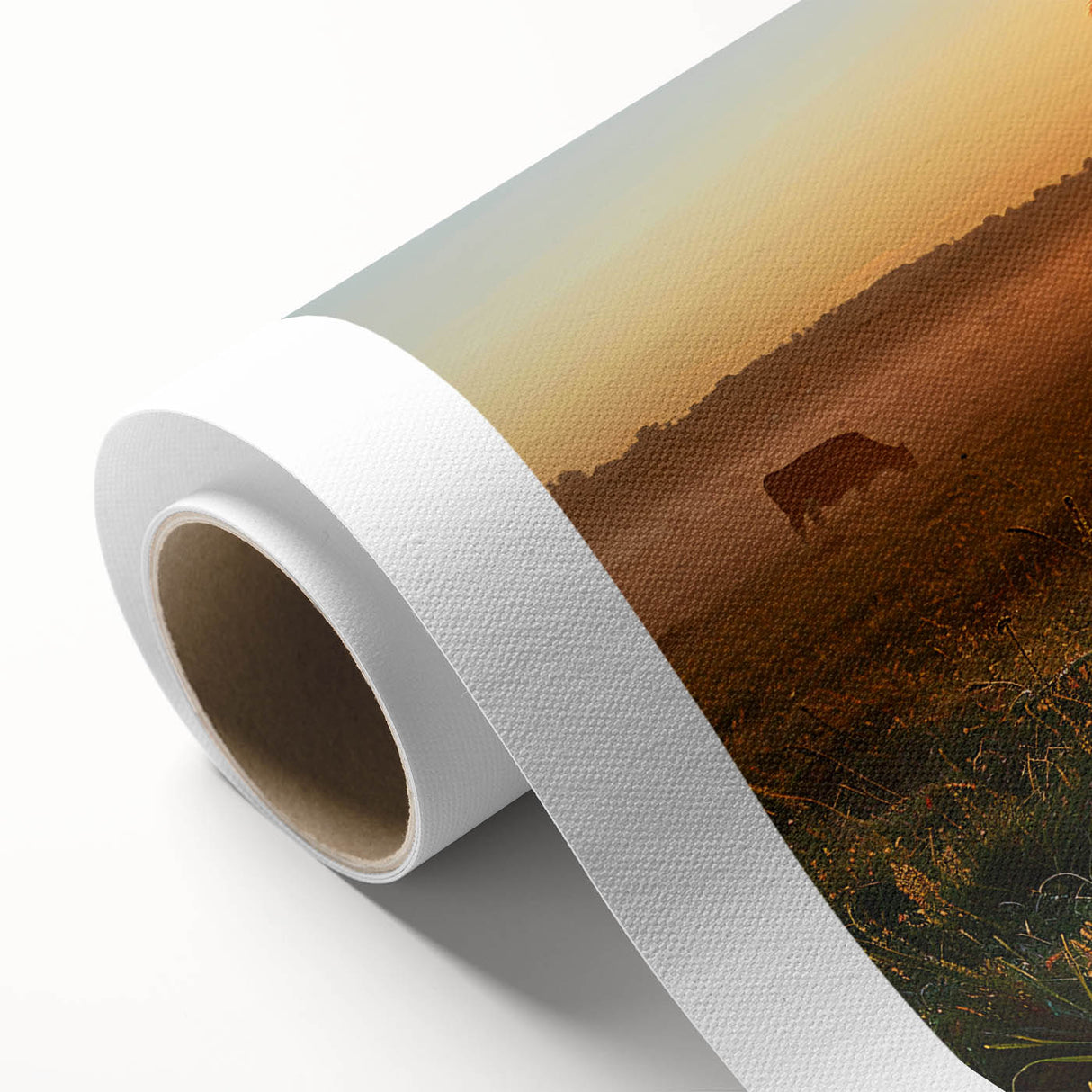 Art deco poster of Kentucky landscape in soft pastel shades on rolled canvas, suitable for nursery wall art.