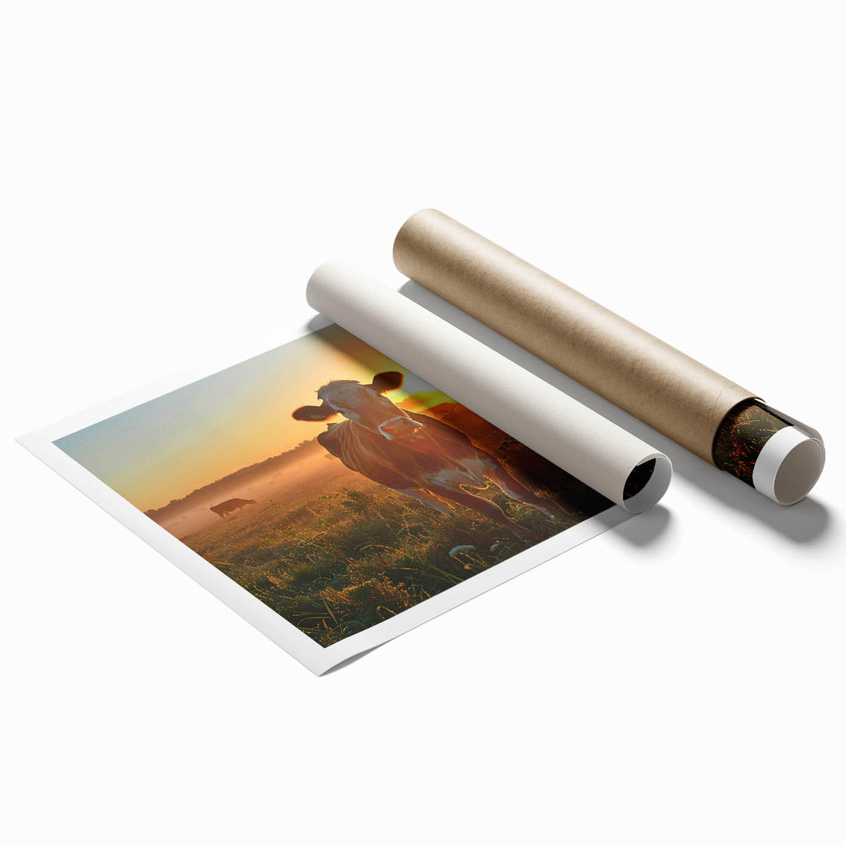 Extra large rolled print of Kentucky scenery with vibrant floral elements.