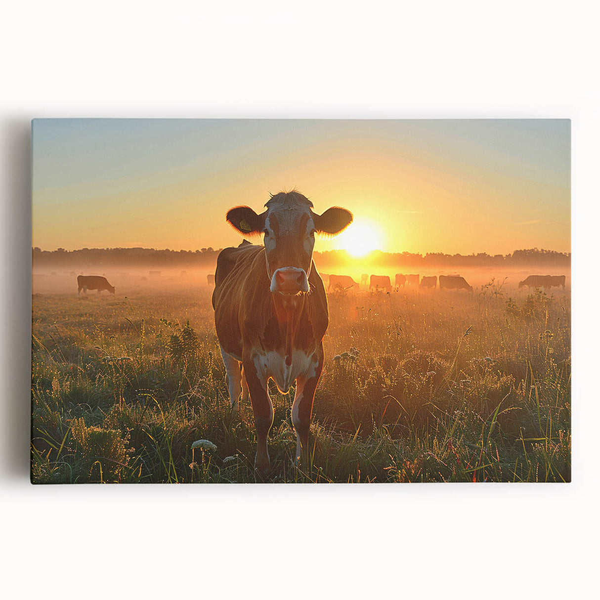 Black and white large canvas art of Kentucky scenery, ideal for kitchen wall art.