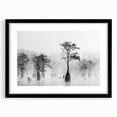 Abstract art print depicting a vibrant, colorful Louisiana landscape on a large framed canvas, ideal for living room decor.