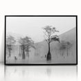 Large abstract wall art of Louisiana scenery in black and gray tones on framed acrylic, suitable for modern decor.