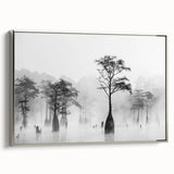 Framed canvas depicting a colorful Louisiana landscape in vintage poster art style.
