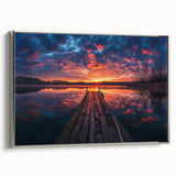 Landscape art painting of Charlotte, North Carolina on framed canvas.