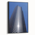 Black and white framed canvas of Seattle landscape with muted tones, ideal for bedroom wall art.