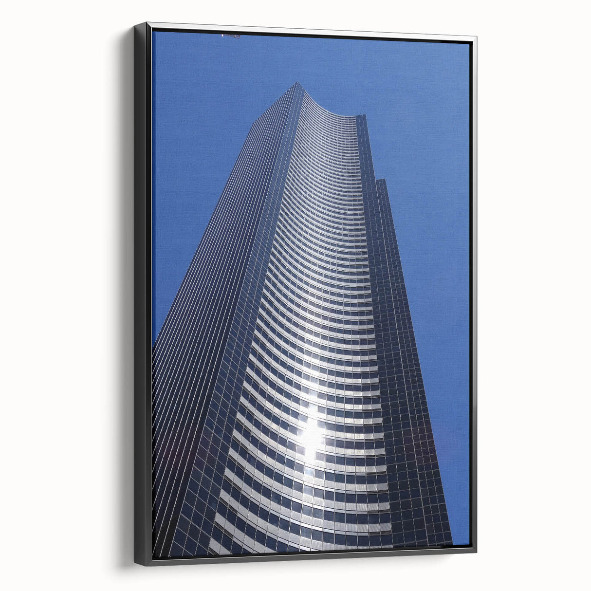 Black and white framed canvas of Seattle landscape with muted tones, ideal for bedroom wall art.