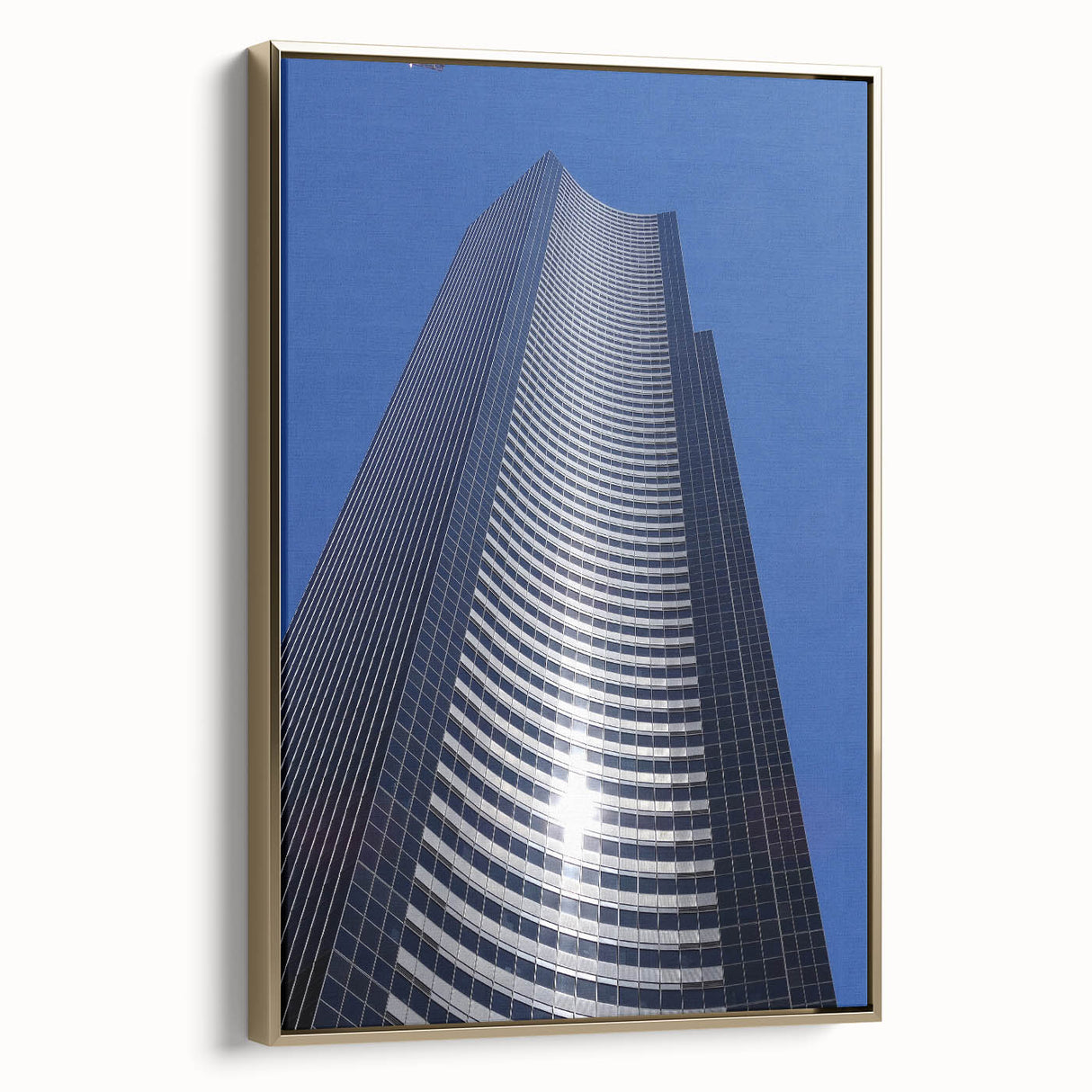 Framed canvas of Seattle landscape in vintage poster style with a black and gold color scheme, ideal for bedroom wall art.