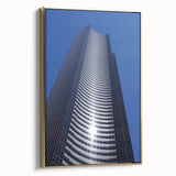 Framed canvas of Seattle landscape in vintage poster style with a black and gold color scheme, ideal for bedroom wall art.