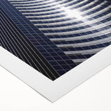 Art deco poster of Seattle skyline in muted gray and blue tones on rolled canvas, suitable for dining room wall art.