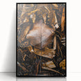 Large abstract wall art featuring autumnal shades on a black acrylic frame, ideal for modern living room decor.