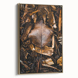 Framed canvas depicting a vintage-style landscape with autumnal trees in gold and black tones, ideal for bedroom wall decor.