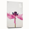 Large abstract wall art on acrylic featuring spring-themed colors in soft greens and whites.