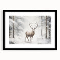 Extra large abstract art print featuring textured lines and vibrant winter hues on a black framed canvas.