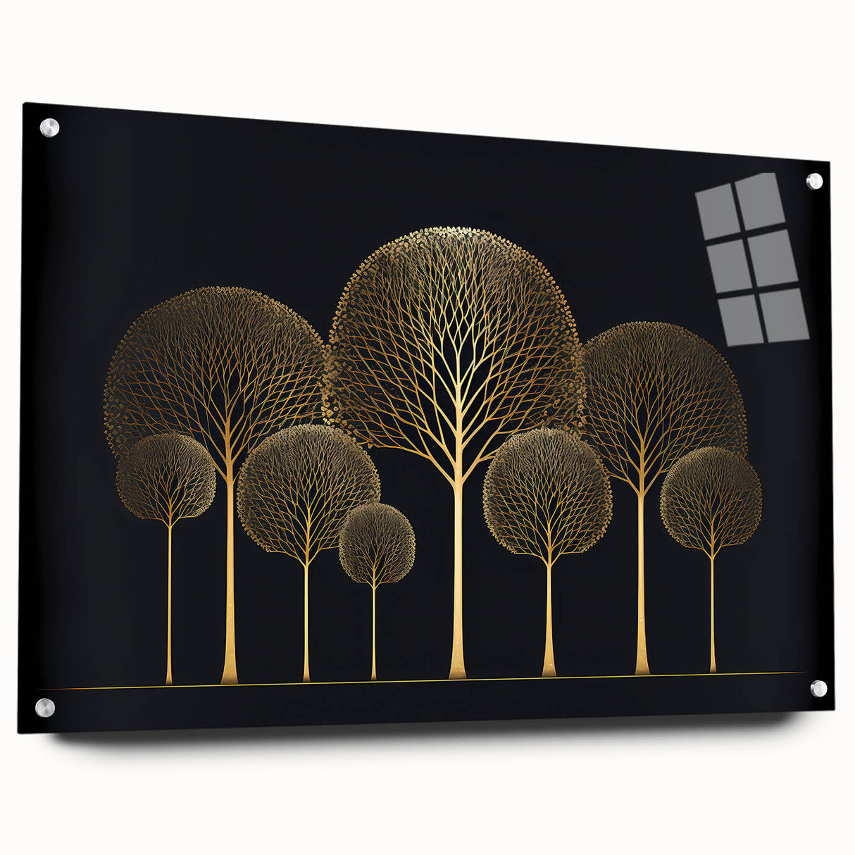 Luxury Gold Tree Wall Art - Modern Abstract Canvas for Living Room