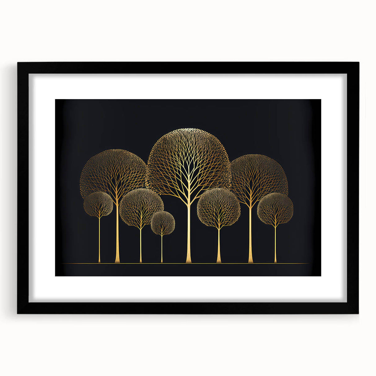 Luxury Gold Tree Wall Art - Modern Abstract Canvas for Living Room