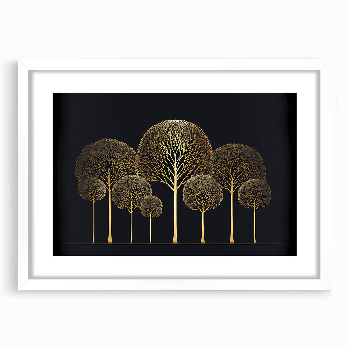Luxury Gold Tree Wall Art - Modern Abstract Canvas for Living Room