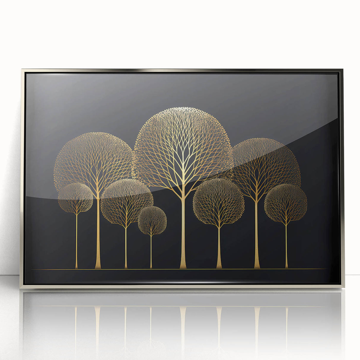 Luxury Gold Tree Wall Art - Modern Abstract Canvas for Living Room