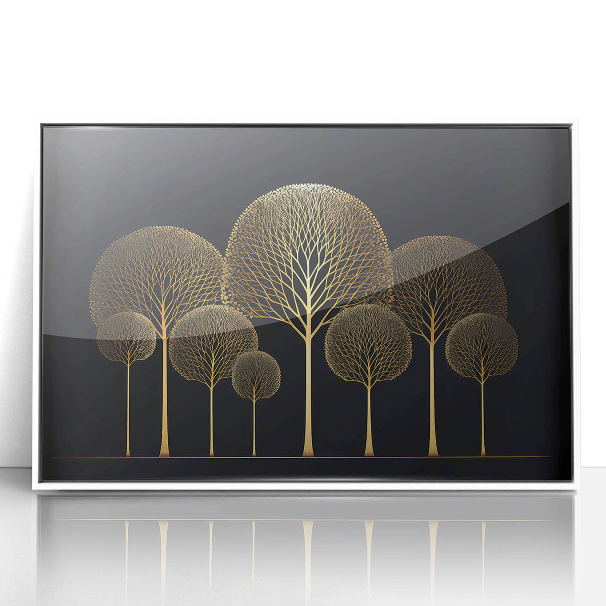 Luxury Gold Tree Wall Art - Modern Abstract Canvas for Living Room