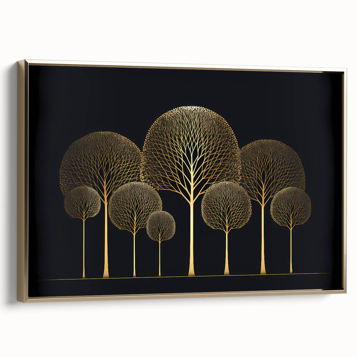Luxury Gold Tree Wall Art - Modern Abstract Canvas for Living Room