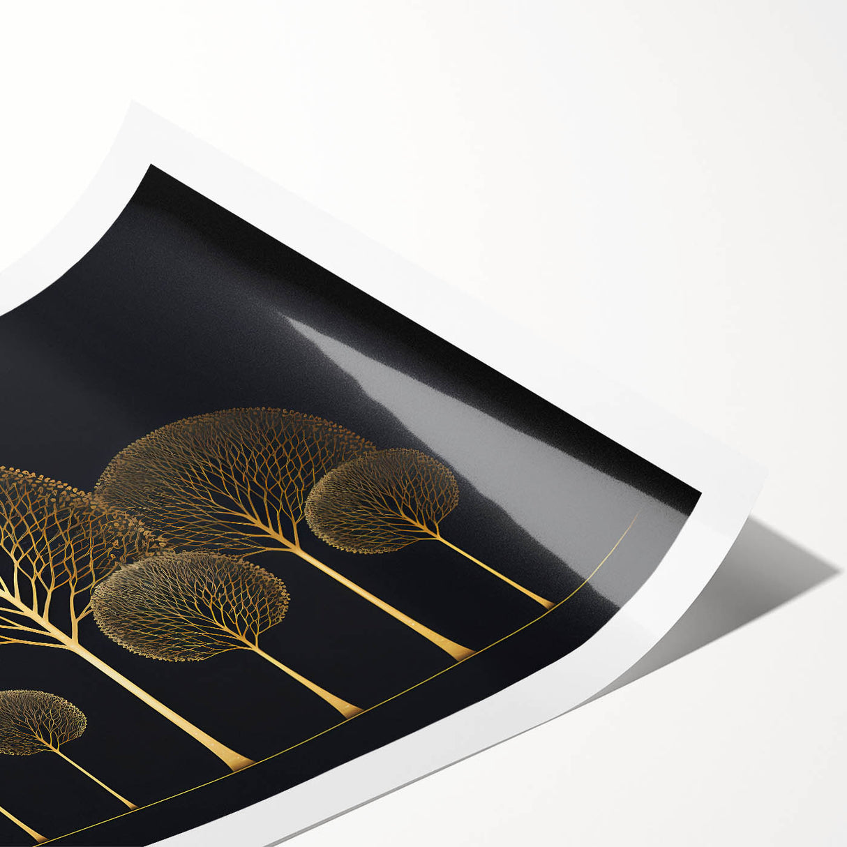 Luxury Gold Tree Wall Art - Modern Abstract Canvas for Living Room