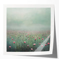 Glossy mockup of an abstract floral wall art design, featuring vibrant colors and intricate patterns, ideal for modern home decor or artistic displays.