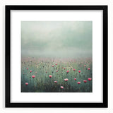 Abstract floral frame design in black, featuring vibrant colors and a mat, ideal for modern home decor or art display. Perfect for enhancing interior aesthetics.