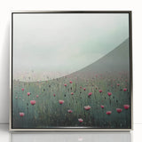 Framed acrylic artwork showcasing vibrant abstract floral designs in silver tones, perfect for modern home decor. Ideal for enhancing any living space's aesthetic appeal.