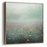 Framed canvas artwork showcasing an abstract floral design in silver and gold tones, elegantly displayed against a neutral background, perfect for home decor enhancement.